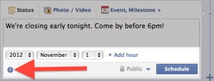 Facebook scheduling function
