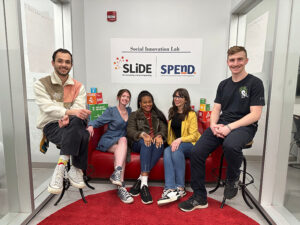 The picture shows five students from the Social Innovation Lab.