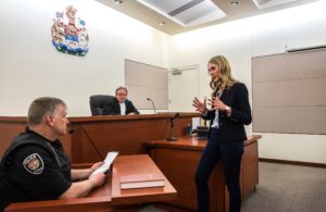 Paralegal in courtroom
