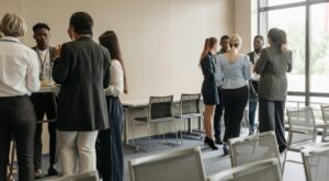people at networking event