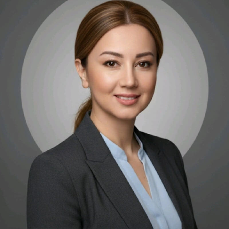 Female faculty member Lola Saliba in business suit