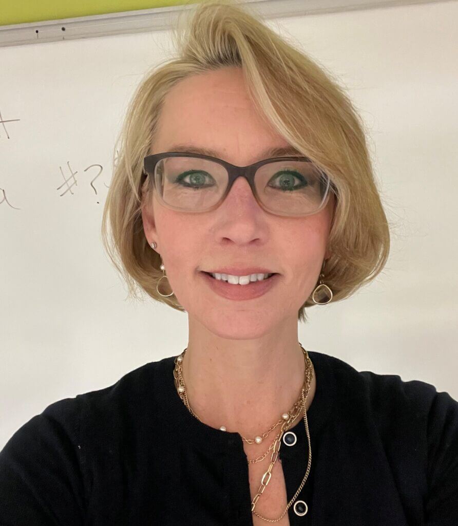 Smiling female professor Samantha Davis