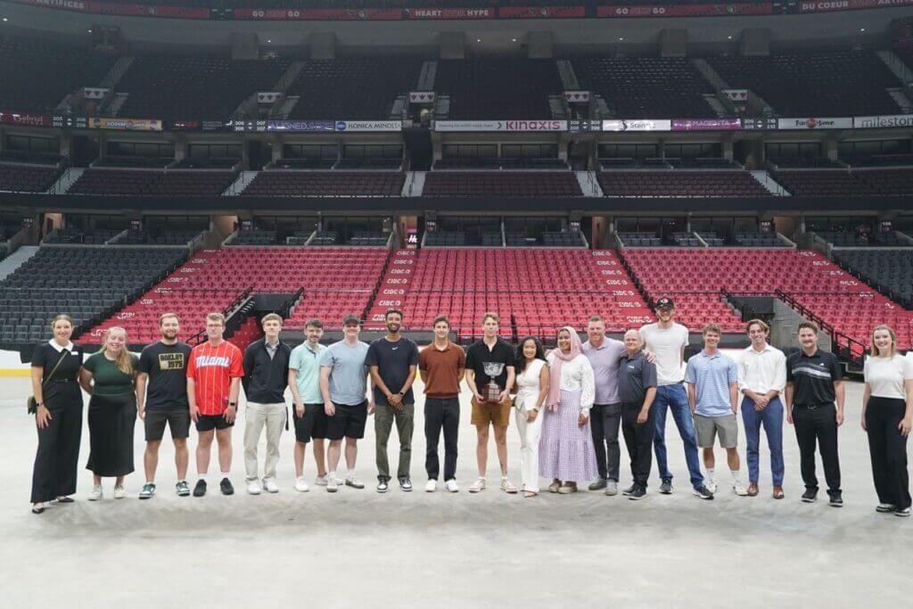 Sport Bus Mgmt students at Crystal Cup Canadian Tire Centre