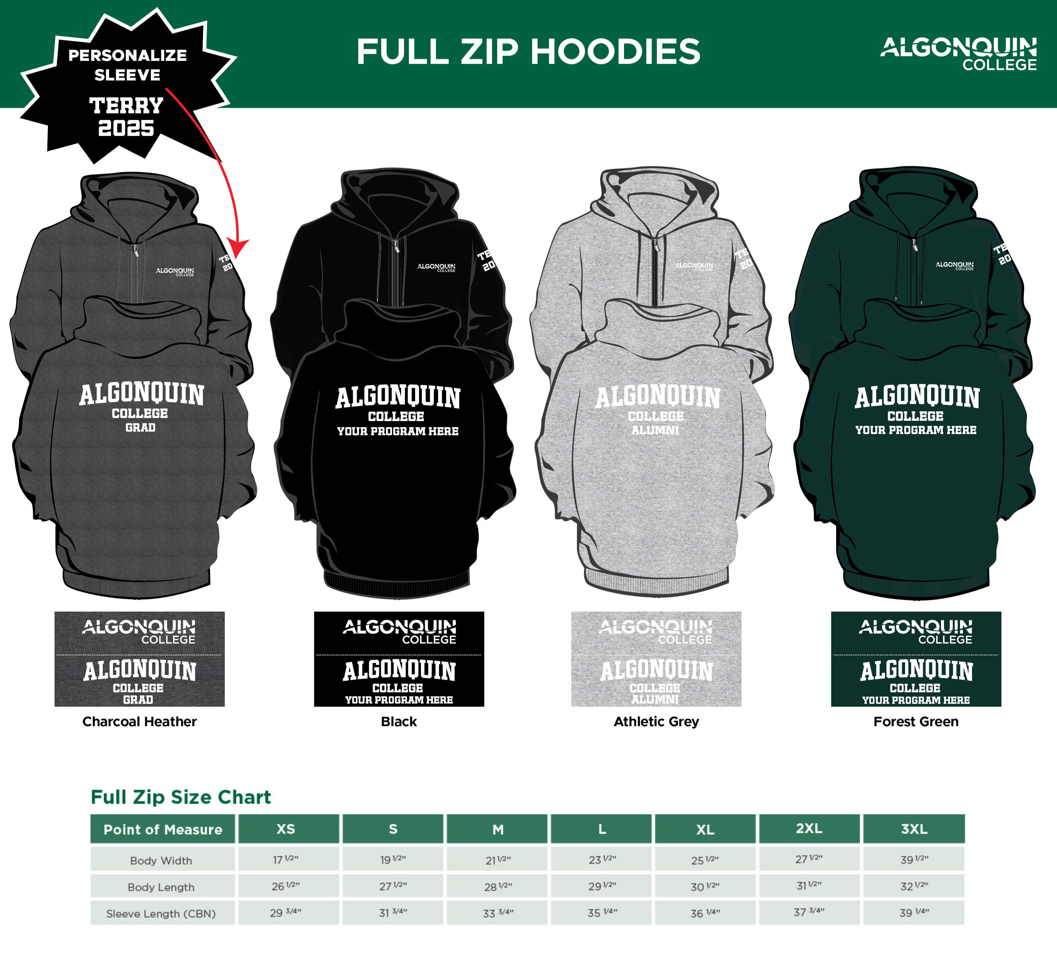 CHW - Full Zip Style Guide Custom Hoodie Week Full Zip Style Guide