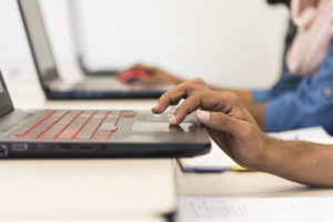 Students working on laptops