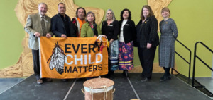 Faculty and guests gather at the launch of the two new Indigenous Studies programs on March 31