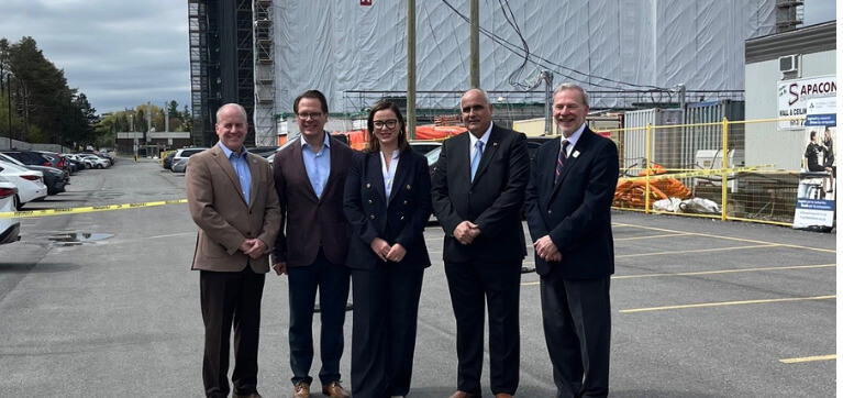 From left to right, Cameron Love, President and CEO, The Ottawa Hospital; James Schlegel, President and CEO, Schlegel Healthcare; Natalia Kusendova-Bashta, Ontario MPP and Minister of Long-Term Care; George Darouze, MPP, Carleton; and Claude Brulé, President and CEO, Algonquin College.