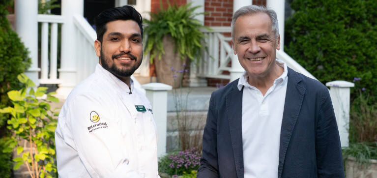 Culinary student with Prime Minister Mark Carney