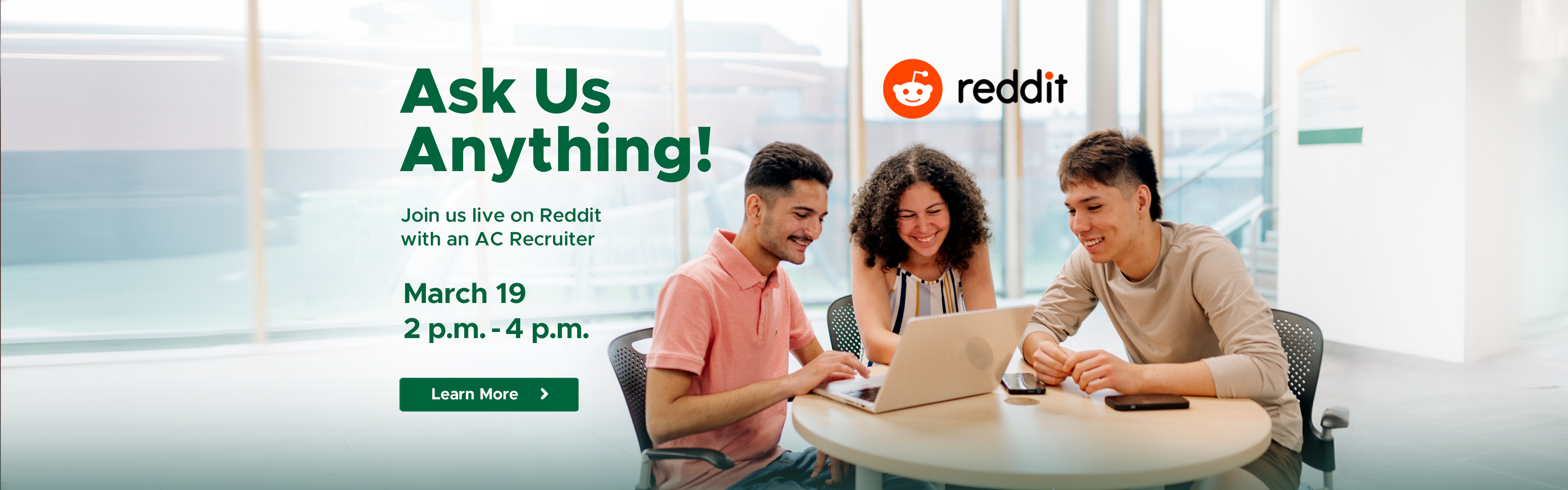 three students look at computer, Reddit AMA