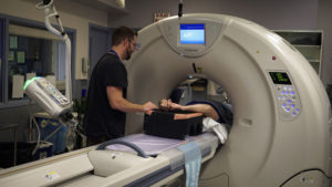 scan of imaging of a patient in a hospital setting