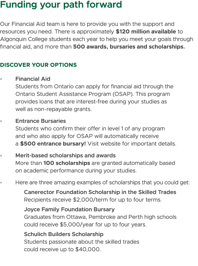 Funding your path forward Our Financial Aid team is here to provide you with the support and resources you need. Ther...