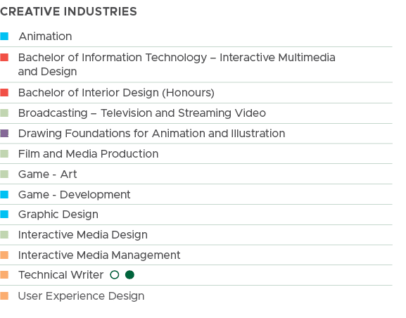Creative Industries, n Animation , n Bachelor of Information Technology – Interactive Multimedia and Design , n Bache...