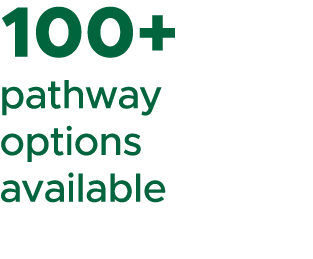 100+ pathway options available