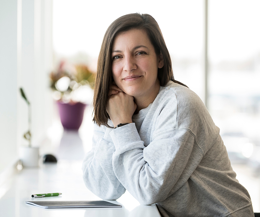 portrait of Francesca on campus