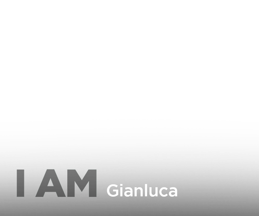 I AM Gianluca text overlay
