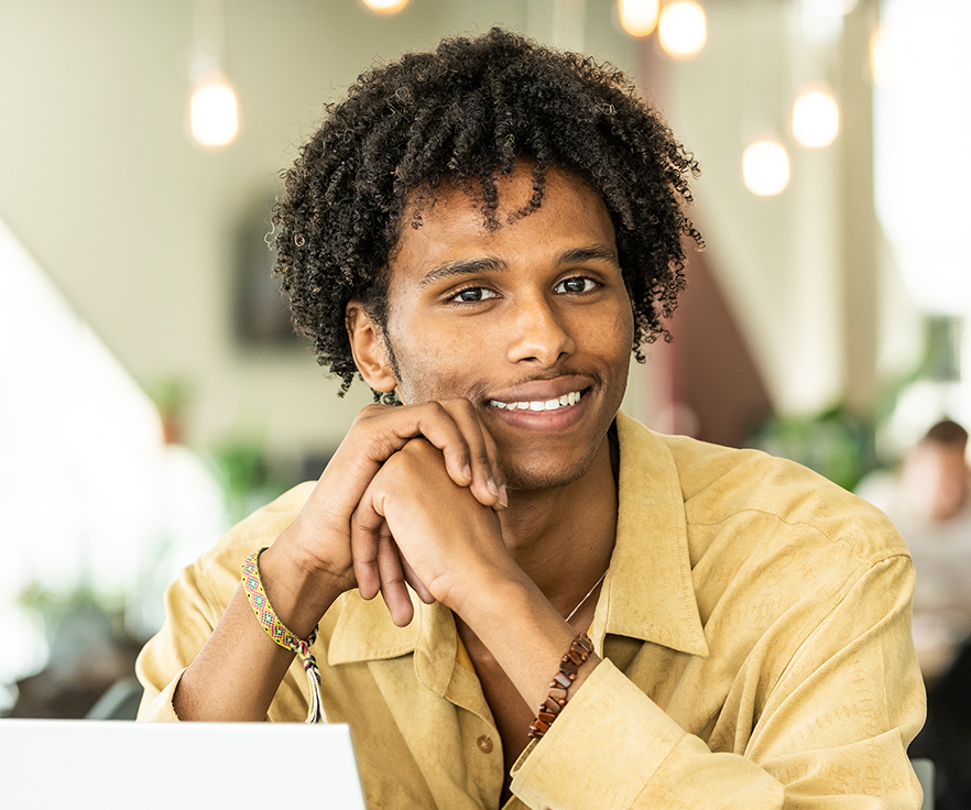 portrait of Ibrahim on campus
