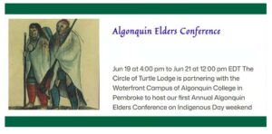 Image with text explaining Pembroke Indigenous conference