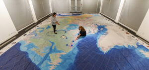 photo of giant map from the Canadian Geographic society
