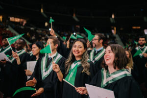 Algonquin college graduate students cheering