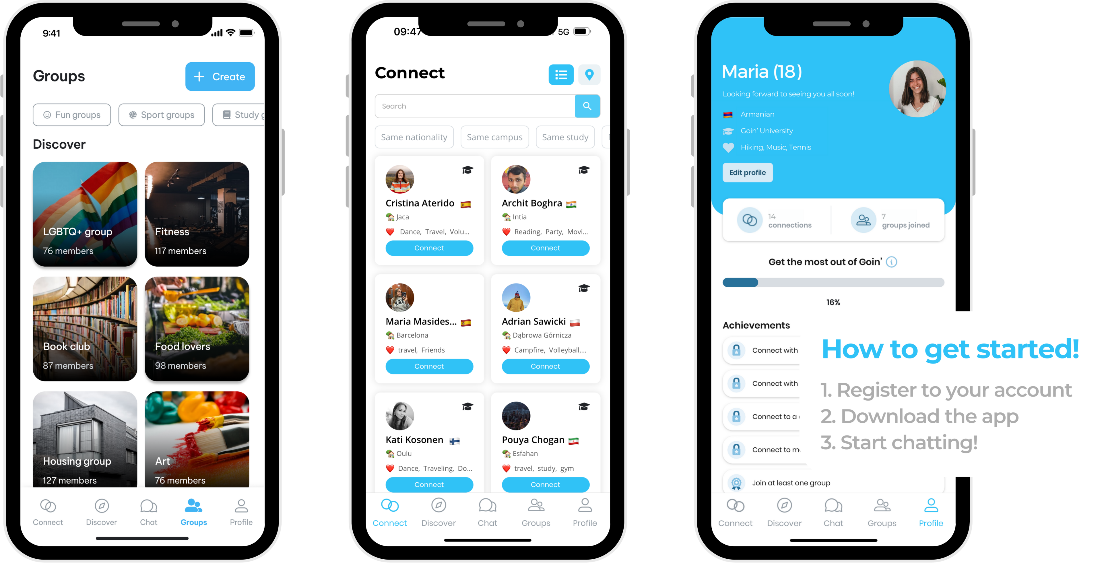 Community app screenshots