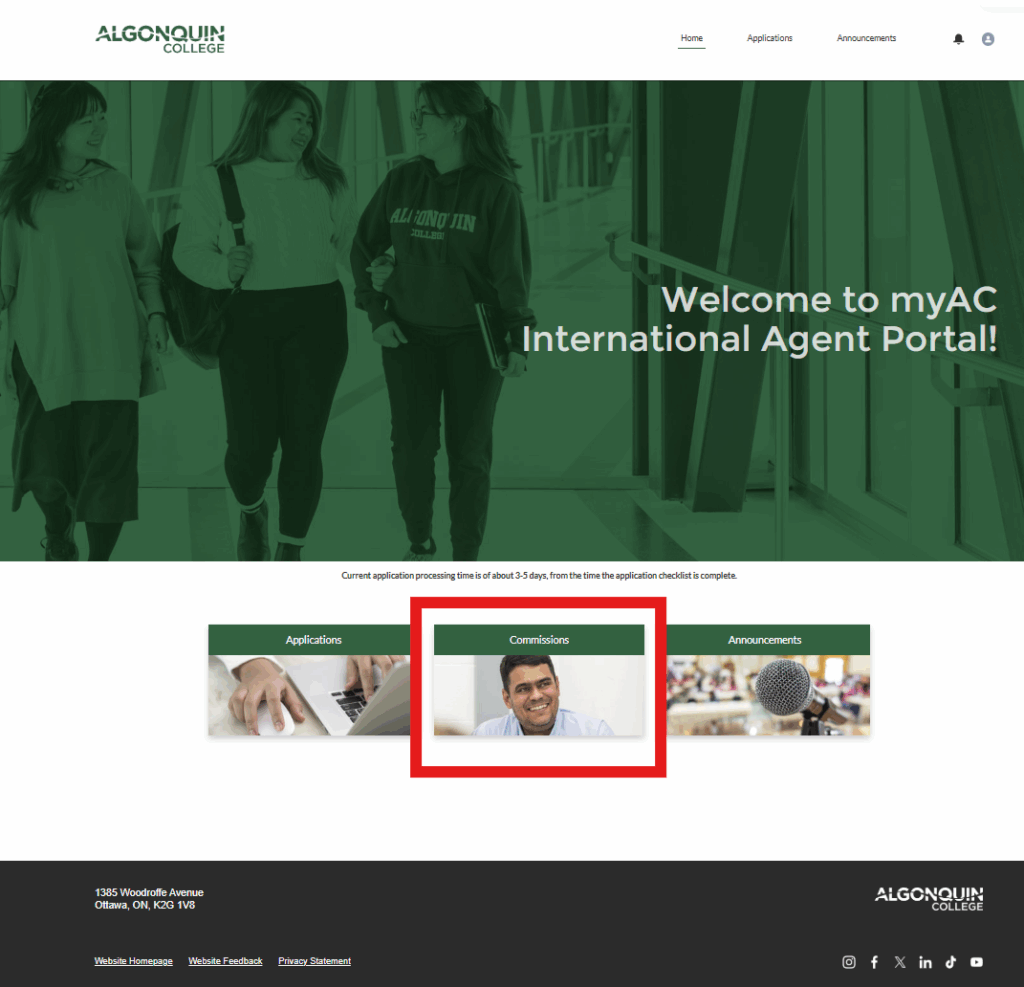 myACIntAgent Commission Tab Screen Shot
