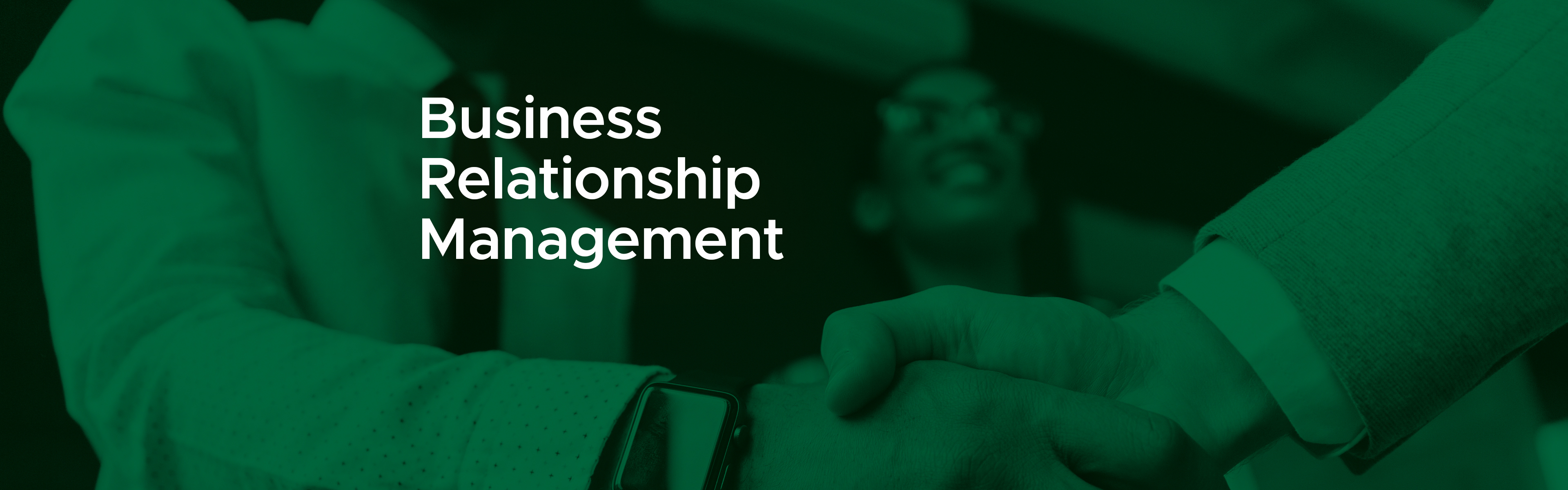 Business Relationship Management title with someone shaking hands