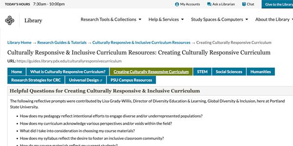 Culturally Responsive Curriculum