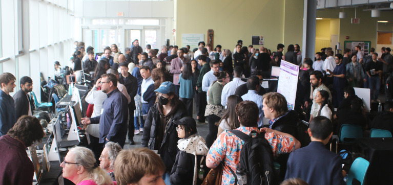 A large crowd gathered in Minto Hall at Algonquin College for the technology showcase on April 10, 2026. 