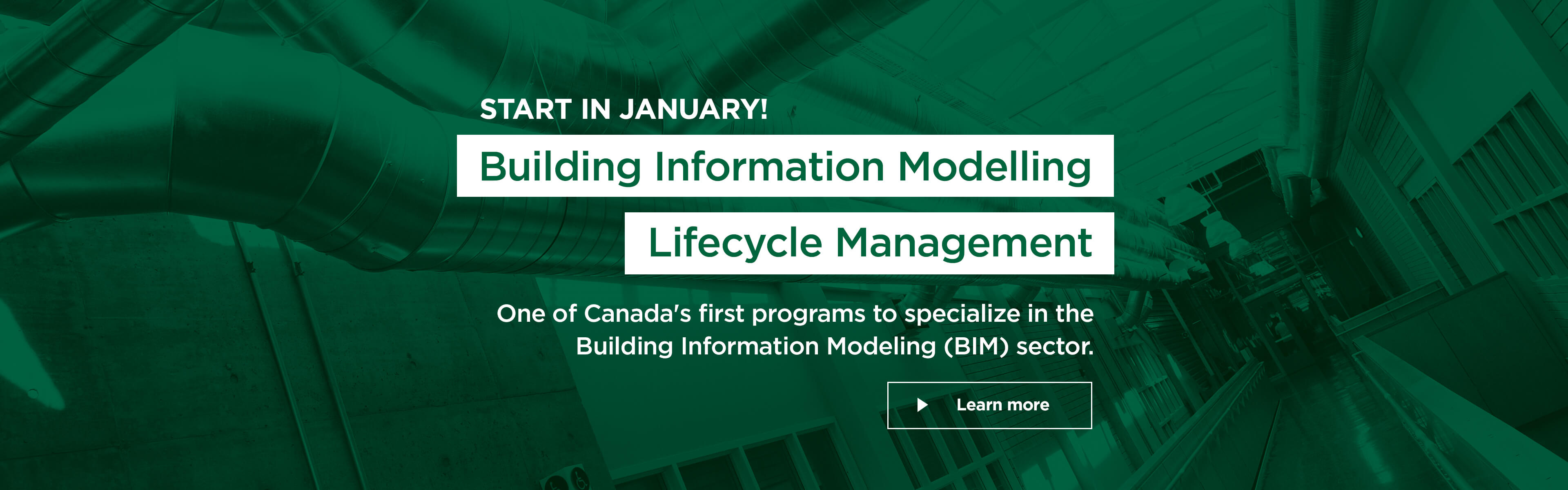 A banner promoting the Buliding Information modelling Lifecycle management program.