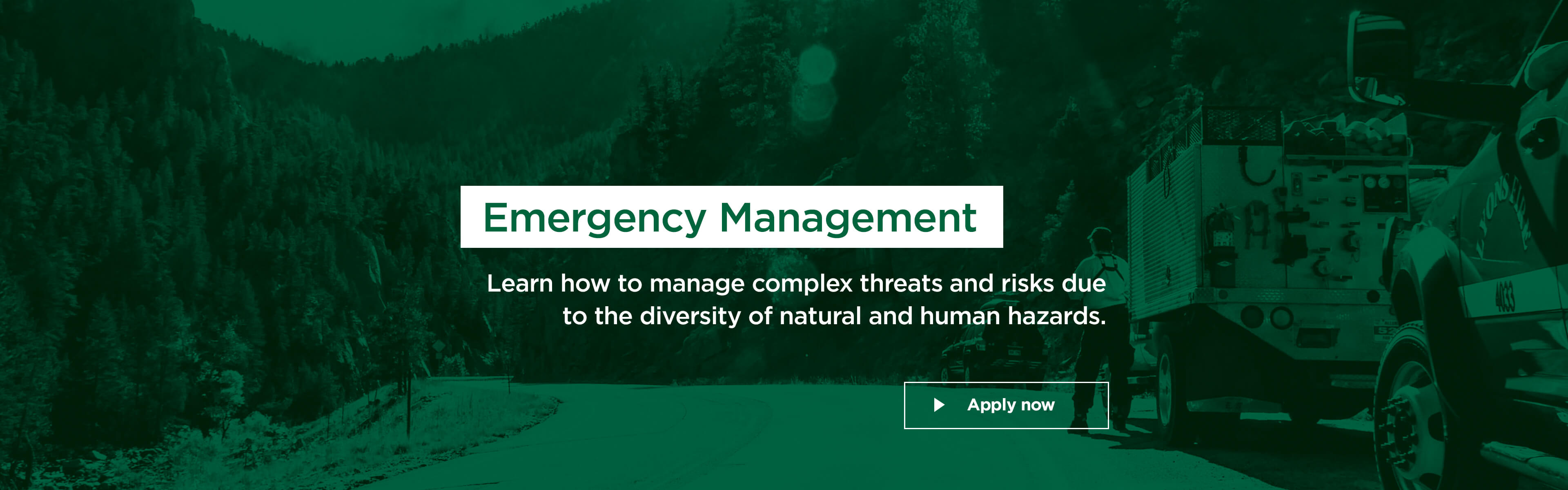 A banner promoting the Emergency Management Ontario College Graduate Certificate program.