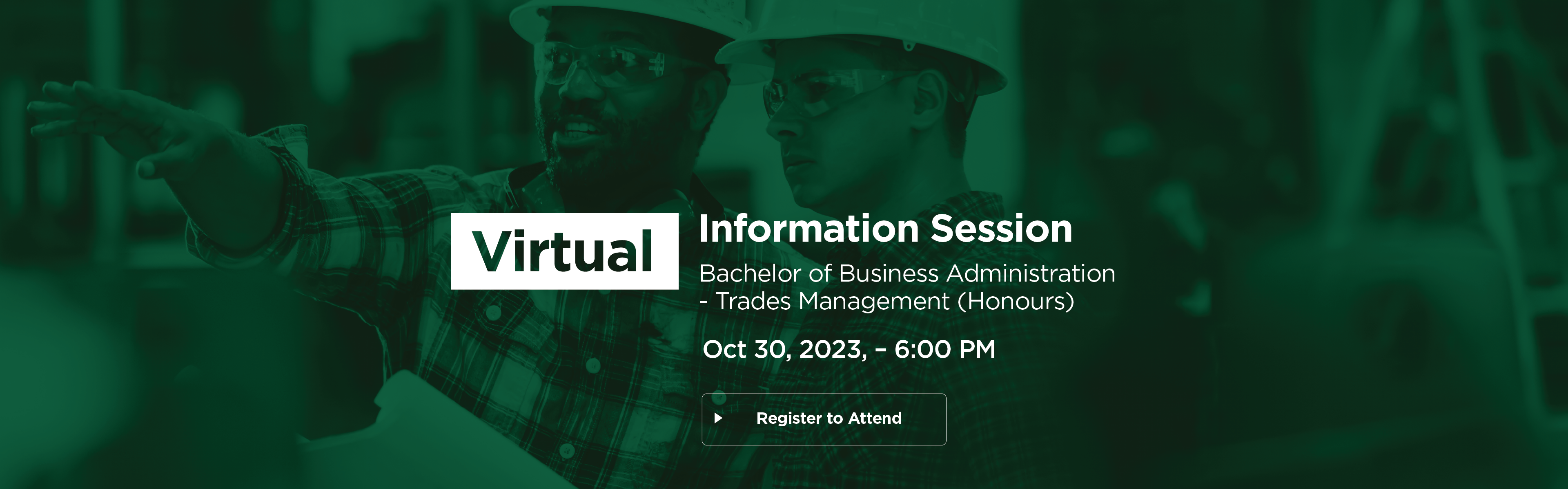 Two men at a construction site - green gradient photo