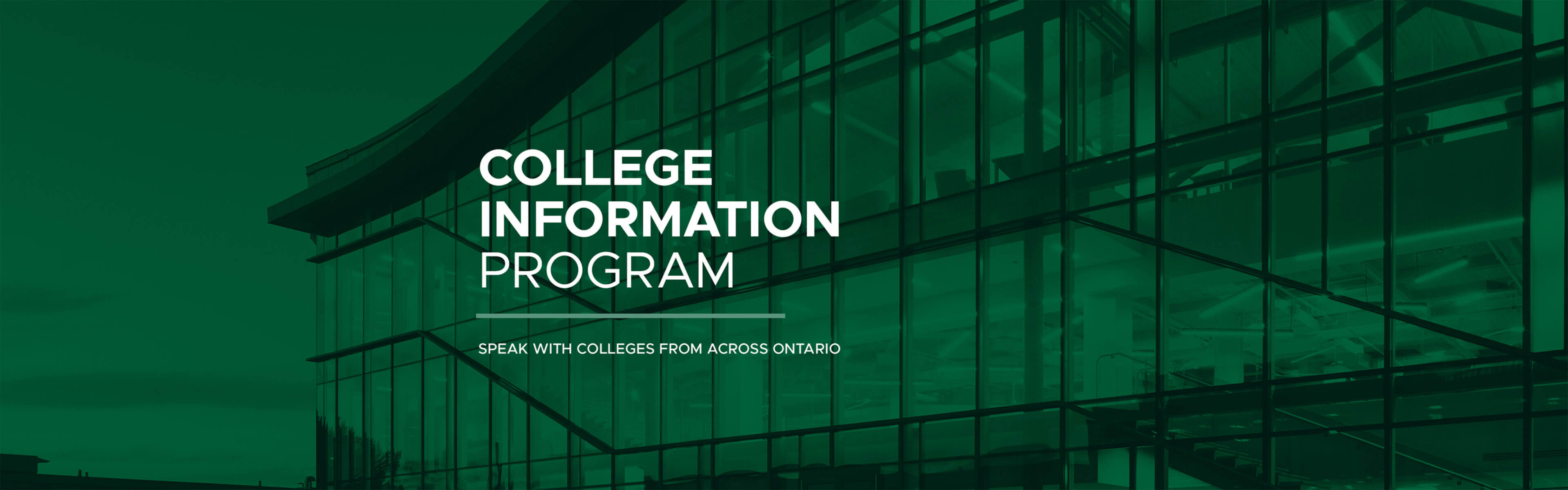 A green banner promoting the College Information program open to students for Fall 2026.