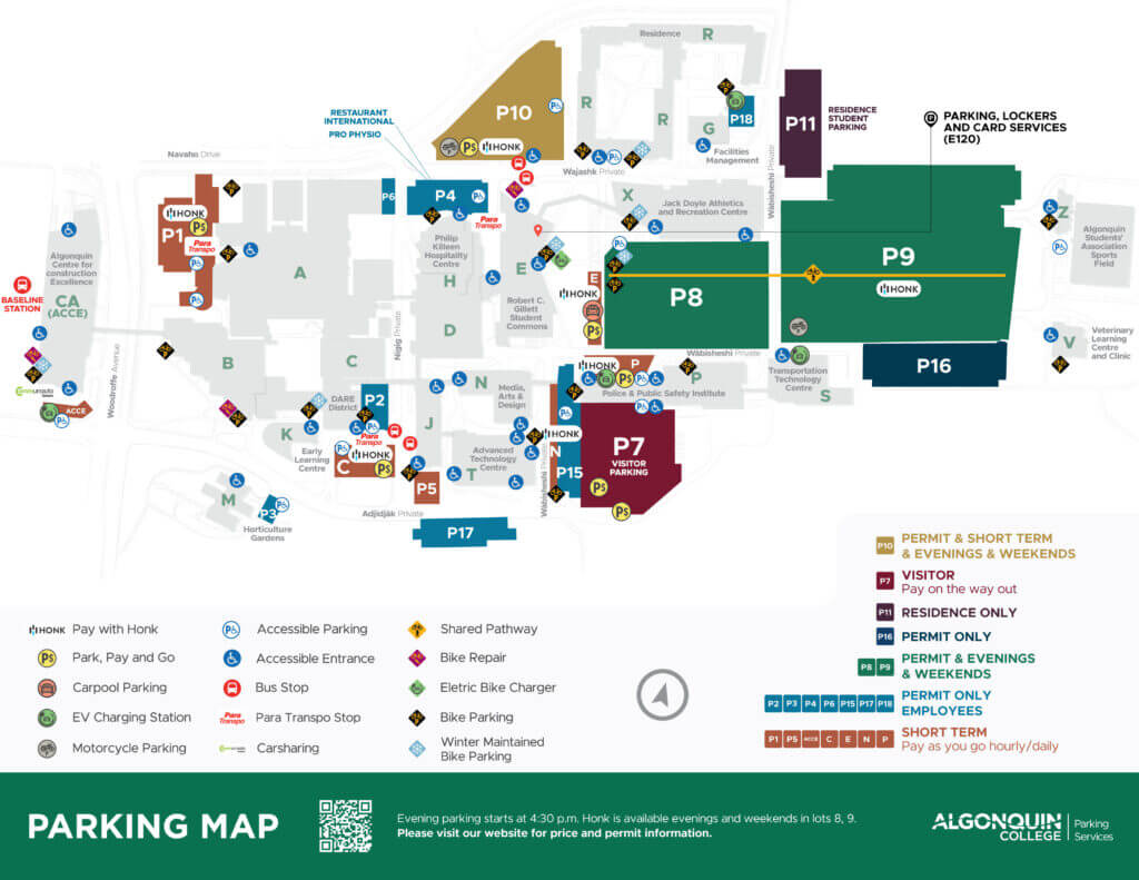 Parking Map Algonquin College Ottawa Campus