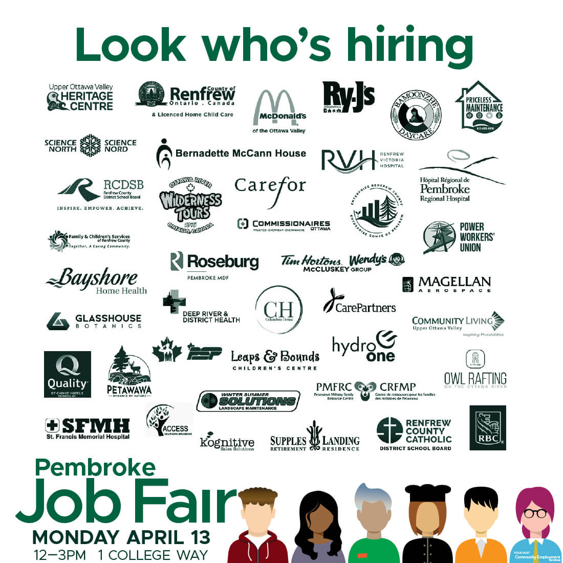 Pembroke Job Fair 2026 participating employer logos