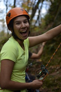 Michelle Caputo climbin
