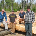 Forestry technician students with raft