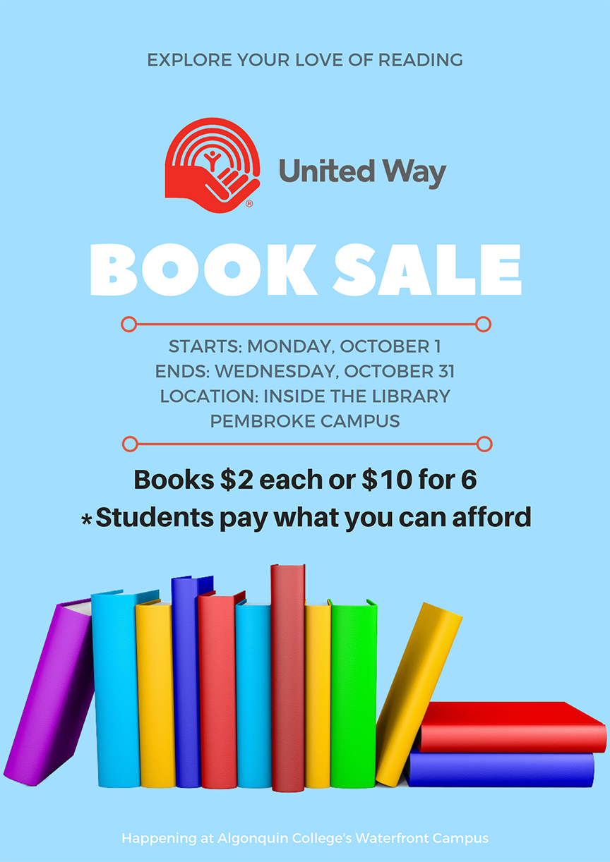 United Way Book Sale, Algonquin College, Pembroke Campus