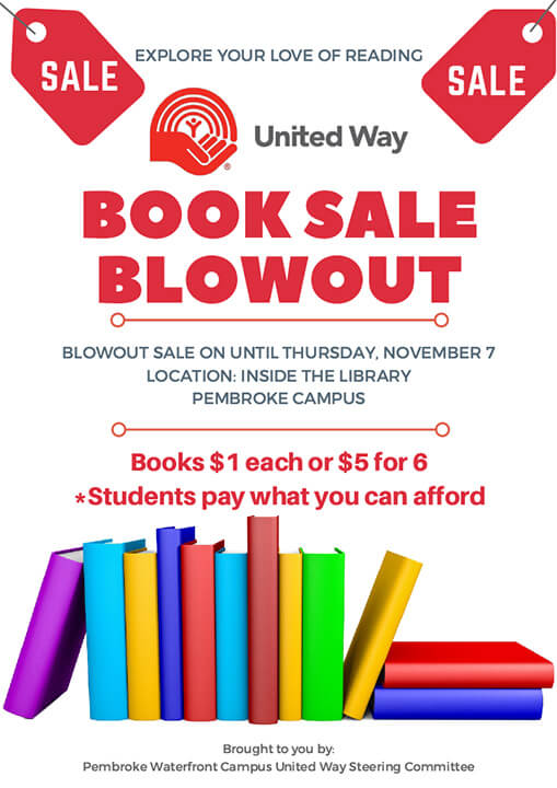 United Way Book Sale Blowout, Algonquin College, Pembroke