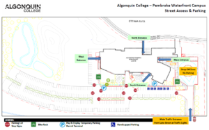 Algonquin College, Pembroke Campus parking map