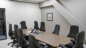 Board room with 9 chairs
