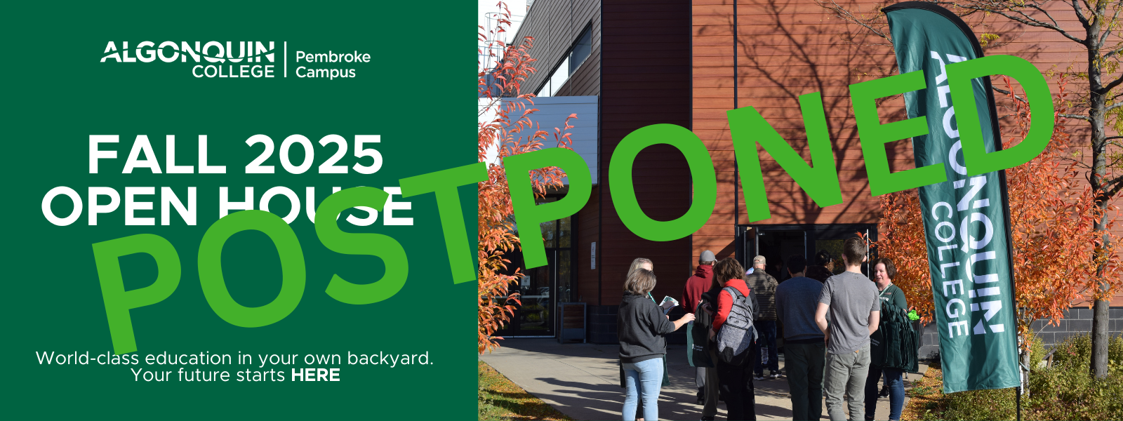 Attend the 2025 Fall Open House at Algonquin College's Pembroke Campus on October 20, 2025