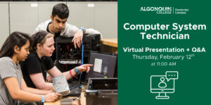 Join us for a virtual program information session for the CST program on Thursday, February 12
