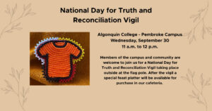 AC Pembroke Campus will host a vigil for National Day of Truth and Reconciliation on September 30