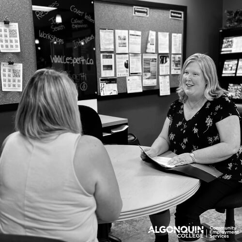 CES in Perth conducting a mock job interview with a client.
