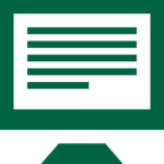Icon of a computer monitor with text