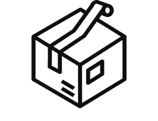 Packing box with tape icon