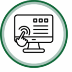 A computer with a finger tapping the screen