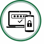 A computer screen with a password entered, and a phone showing multi-factor authentication