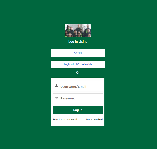 CRM Login Screen