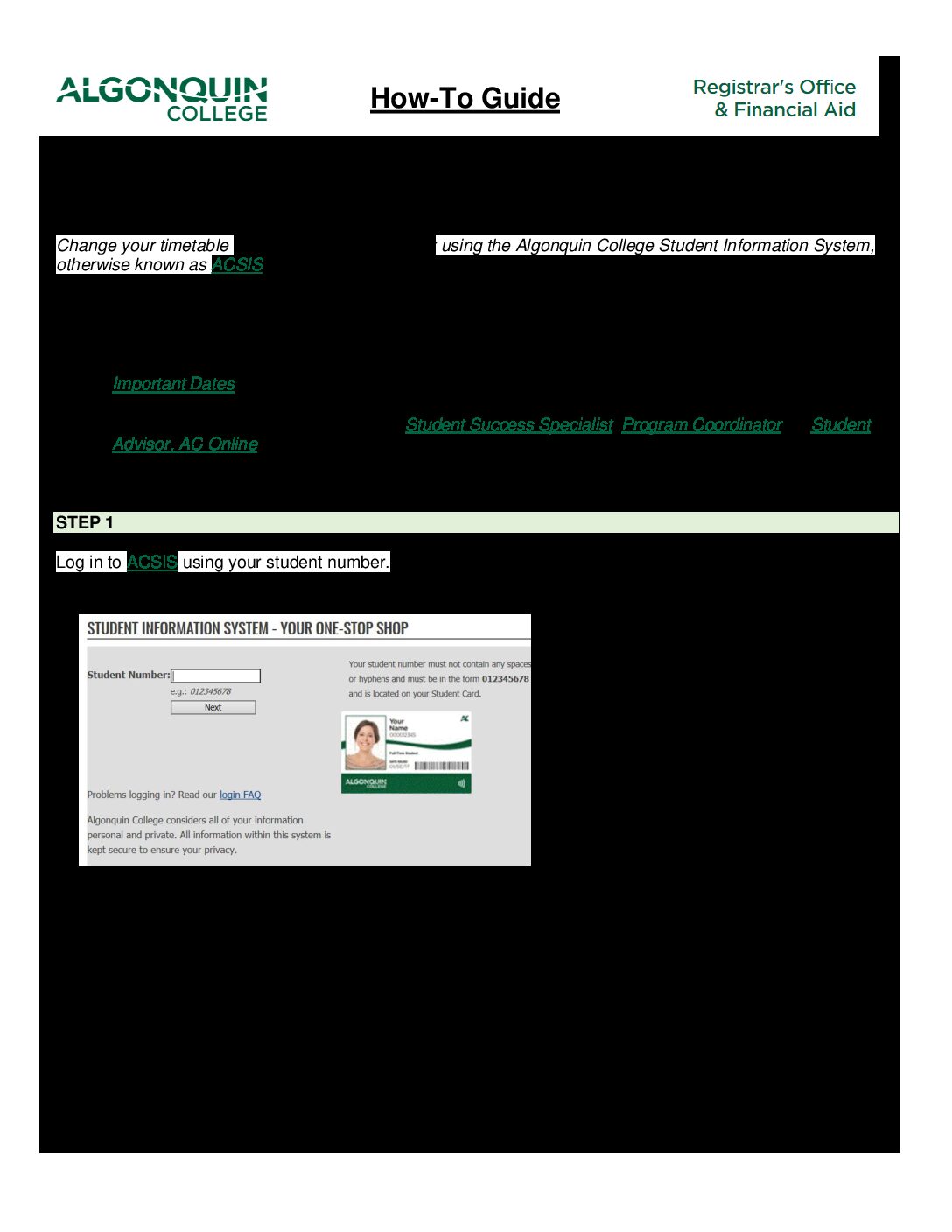 01 Changing Your Timetable DropAddTransfer.2023 Registrar's Office